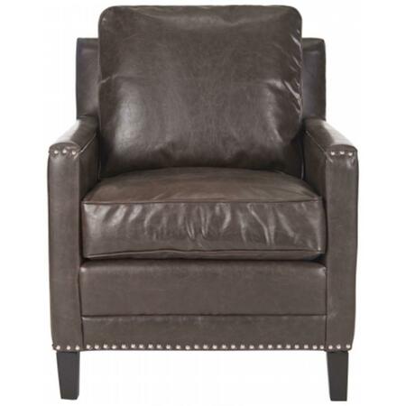SAFAVIEH Buckler Club Accent Chair- Antique Brown - 38.2 x 31.9 x 28.5 in. MCR4613C